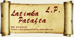 Latinka Patafta vizit kartica
